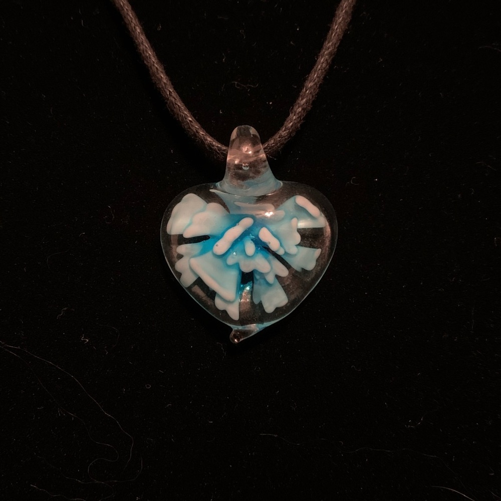 Blue Flower Stone Pendant